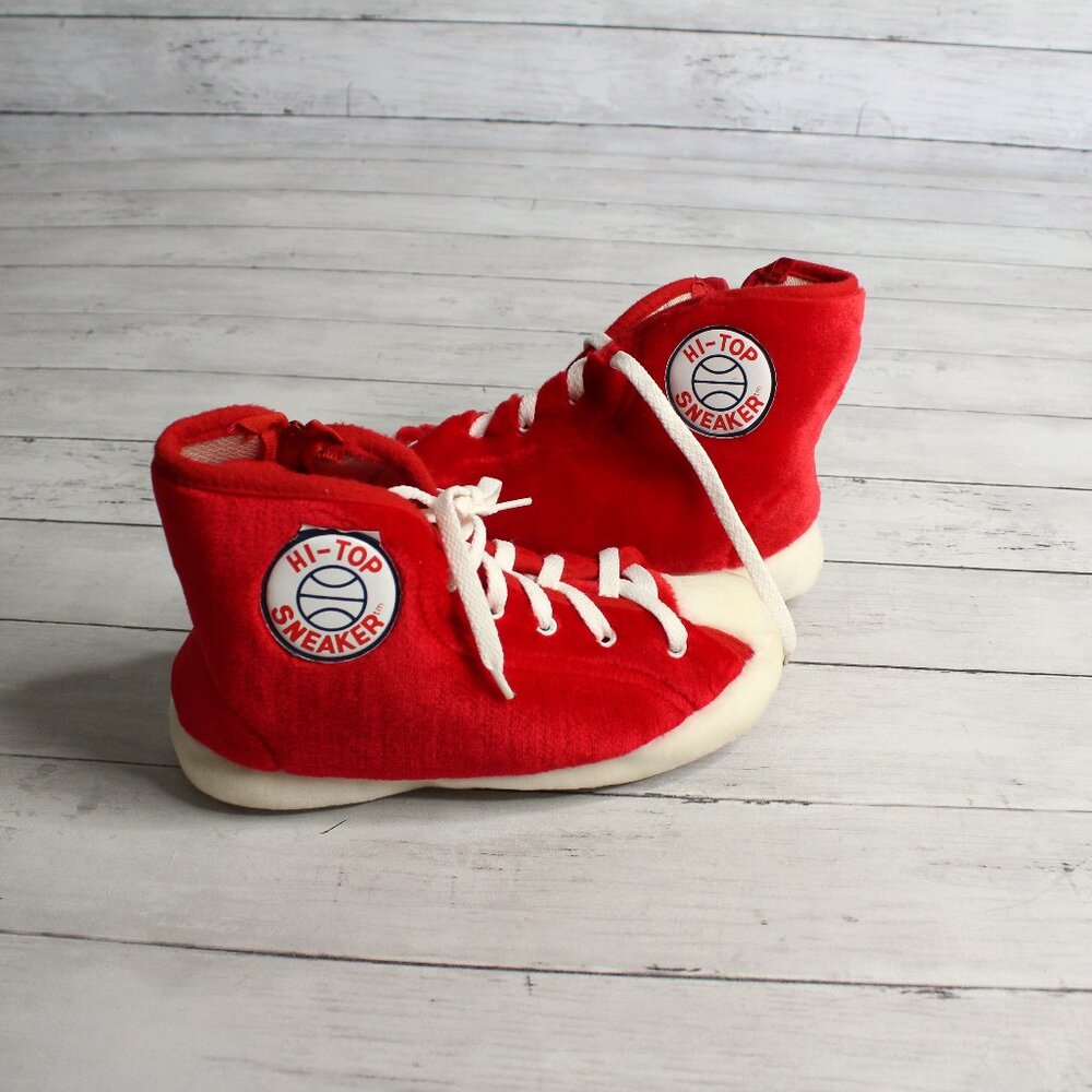 Vintage Women's Hi-Top Sneaker Slippers Size 8-9 Plush Faux Fur